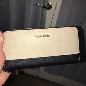 Calvin Klein Black and Tan Wallet